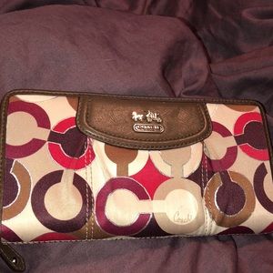 Red multicolor coach wallet